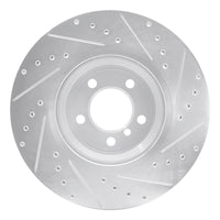 R1 Concepts R1 02-08 BMW 745LI Front Left Drilled & Slotted Silver Brake Rotor