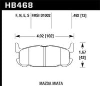 Hawk Performance Hawk 04-05 Mazda Miata HPS 5.0 Street Rear Brake Pads