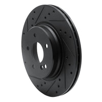 R1 Concepts R1 98-09 Chrysler Crossfire Rear Left Drilled & Slotted Black Brake Rotor