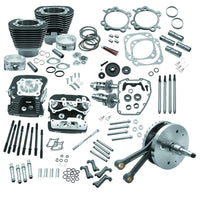 S&S Cycle 00-06 BT 124in Hot Set Up Kit w/ S&S Cylinder Heads - Wrinkle Black