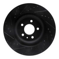 R1 Concepts R1 11-14 Ford Mustang Front Right Drilled & Slotted Black Brake Rotor