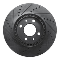 R1 Concepts R1 88-98 Saab 9000 Front Right Drilled & Slotted Black Brake Rotor