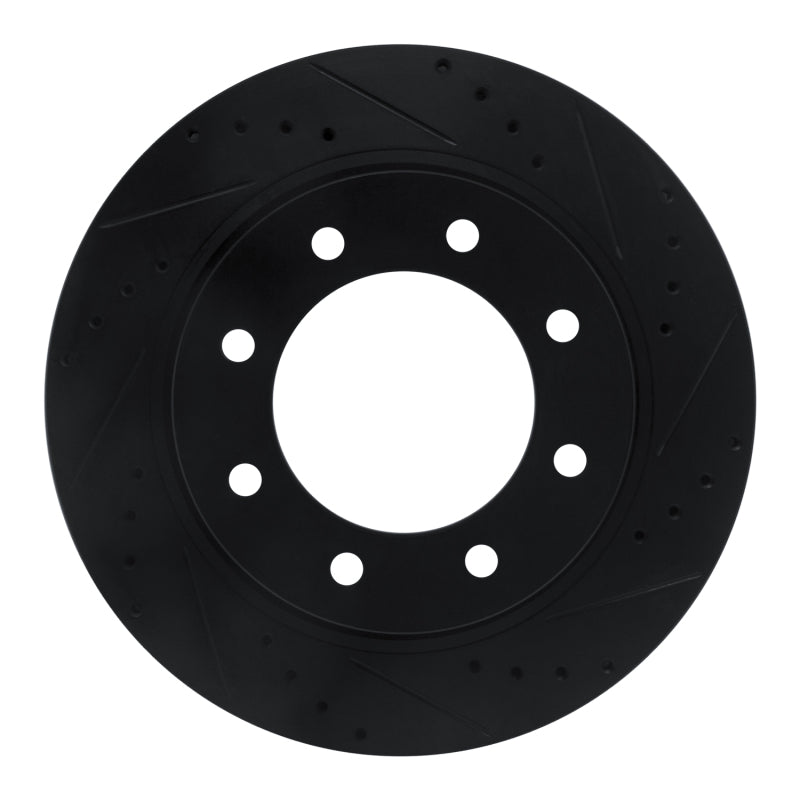 R1 Concepts R1 12-21 Nissan NV1500 Front Right Drilled & Slotted Black Brake Rotor