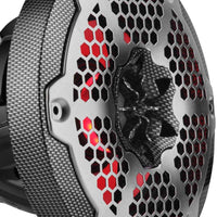 DS18 Hybrid Marine Speaker w/ Driver And RGB LED 6.5in 2-Way 250 Watts RMS 4 ohm Crbn Fiber w/ Cover