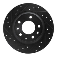 R1 Concepts R1 98-15 Ford Fusion Rear Left Drilled & Slotted Black Brake Rotor