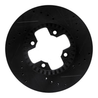 R1 Concepts R1 79-83 Nissan 280ZX Front Left Drilled & Slotted Black Brake Rotor