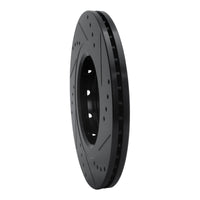 R1 Concepts R1 09-15 Mitsubishi Lancer Front Right Drilled & Slotted Black Brake Rotor