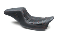 Mustang Motorcycle Mustang 08-21 HD Electra Glide,Rd Glide,Rd King,St Glide Squareback 1PC Seat - Black w/Red Stitching