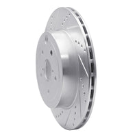 R1 Concepts R1 18-25 Subaru WRX STI Rear Left Drilled & Slotted Silver Brake Rotor