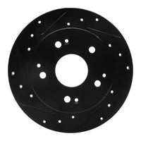 R1 Concepts R1 97-06 Acura RSX Rear Left Drilled & Slotted Black Brake Rotor