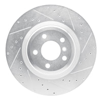 R1 Concepts R1 09-19 BMW ALPINA B7 Rear Right Drilled & Slotted Silver Brake Rotor