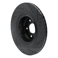 R1 Concepts R1 08-25 Infiniti Q60 Rear Left Drilled & Slotted Black Brake Rotor