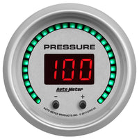 Autometer 52.4mm Silver Switchable 0-1600 PSI/0-110 BAR Fluid Pressure UltraLite Elite Digital Gauge
