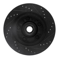 R1 Concepts R1 97-99 Ford F-150 RWD Front Left Drilled & Slotted Black Brake Rotor