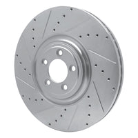 R1 Concepts R1 10-24 Jaguar XF Front Left Drilled & Slotted Silver Brake Rotor