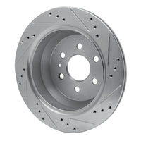 R1 Concepts R1 15-20 Chevrolet Colorado Rear Left Drilled & Slotted Silver Brake Rotor