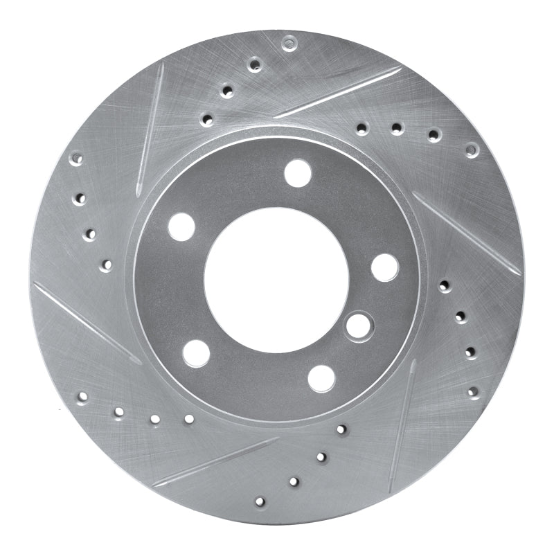 R1 Concepts R1 91-06 BMW 323I Front Left Drilled & Slotted Silver Brake Rotor