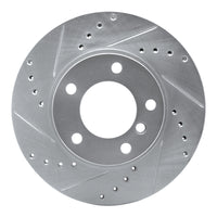 R1 Concepts R1 91-06 BMW 323I Front Left Drilled & Slotted Silver Brake Rotor