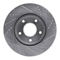 R1 Concepts R1 07-17 Dodge CALIBER Front Left Drilled & Slotted Silver Brake Rotor