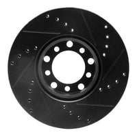 R1 Concepts R1 79-85 Mercedes-Benz 380SL Front Left Drilled & Slotted Black Brake Rotor