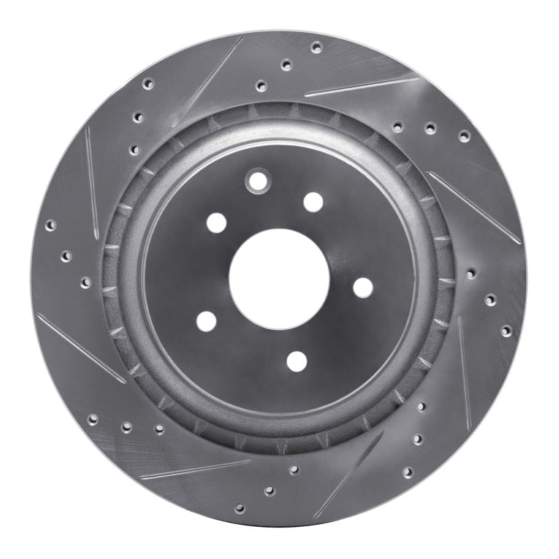 R1 Concepts R1 09-20 Nissan 370Z Rear Left Drilled & Slotted Silver Brake Rotor
