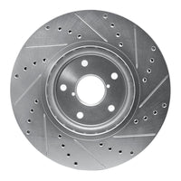 R1 Concepts R1 06-21 Subaru Legacy Front Left Drilled & Slotted Silver Brake Rotor