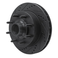 R1 Concepts R1 99-02 Ford F-250 2WD (Super Duty) Front Left Drilled & Slotted Black Brake Rotor