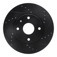 R1 Concepts R1 04-10 Chevrolet Epica (USA/Canada) Front Right Drilled & Slotted Black Brake Rotor