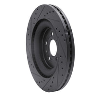 R1 Concepts R1 13-19 Ford Flex Front Right Drilled & Slotted Black Brake Rotor