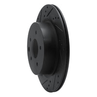 R1 Concepts R1 05-25 Infiniti EX37 Rear Left Drilled & Slotted Black Brake Rotor