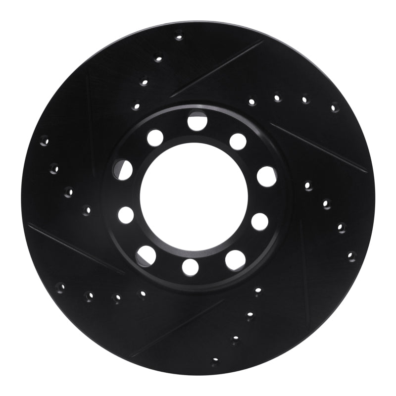 R1 Concepts R1 72-80 Mercedes-Benz 280SE Front Left Drilled & Slotted Black Brake Rotor