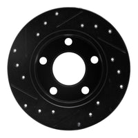 R1 Concepts R1 98-01 Audi A6 Quattro Rear Right Drilled & Slotted Black Brake Rotor