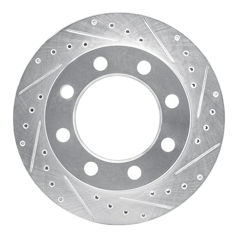 R1 Concepts R1 89-93 Dodge W350 Front Right Drilled & Slotted Silver Brake Rotor