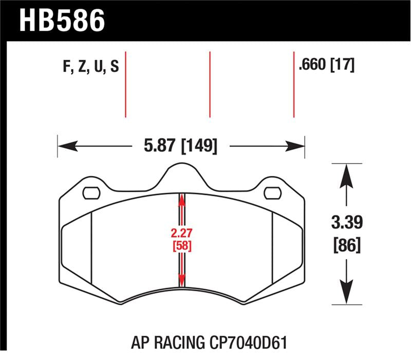 Hawk Performance Hawk AP Racing CP7040 DTC-70 Race Brake Pads
