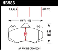 Hawk Performance Hawk AP Racing CP7040 DTC-70 Race Brake Pads
