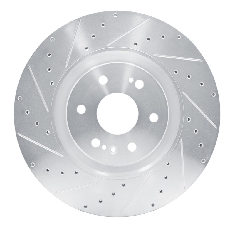 R1 Concepts R1 21-25 Cadillac Escalade ESV Front Left Drilled & Slotted Silver Brake Rotor