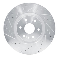 R1 Concepts R1 21-25 Cadillac Escalade ESV Front Left Drilled & Slotted Silver Brake Rotor