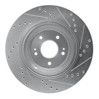 R1 Concepts R1 18-23 Genesis G80 Rear Left Drilled & Slotted Silver Brake Rotor