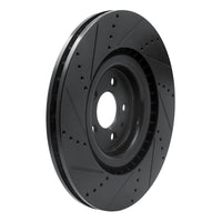 R1 Concepts R1 13-14 Ford Mustang Front Right Drilled & Slotted Black Brake Rotor