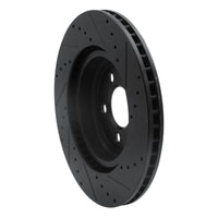R1 Concepts R1 09-23 Dodge Challenger Front Left Drilled & Slotted Black Brake Rotor