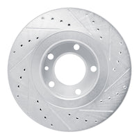 R1 Concepts R1 87-88 BMW M6 Front Left Drilled & Slotted Silver Brake Rotor
