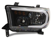 Raxiom 07-13 Toyota Tundra Axial Series Headlights w/ SEQL LED Bar- Black Housing (Clear Lens)