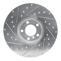 R1 Concepts R1 16-18 BMW X4 Left Front Drilled & Slotted Silver Brake Rotor
