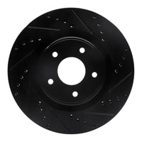R1 Concepts R1 2013-2025 Infiniti Q60 Front Right Drilled & Slotted Black Brake Rotor