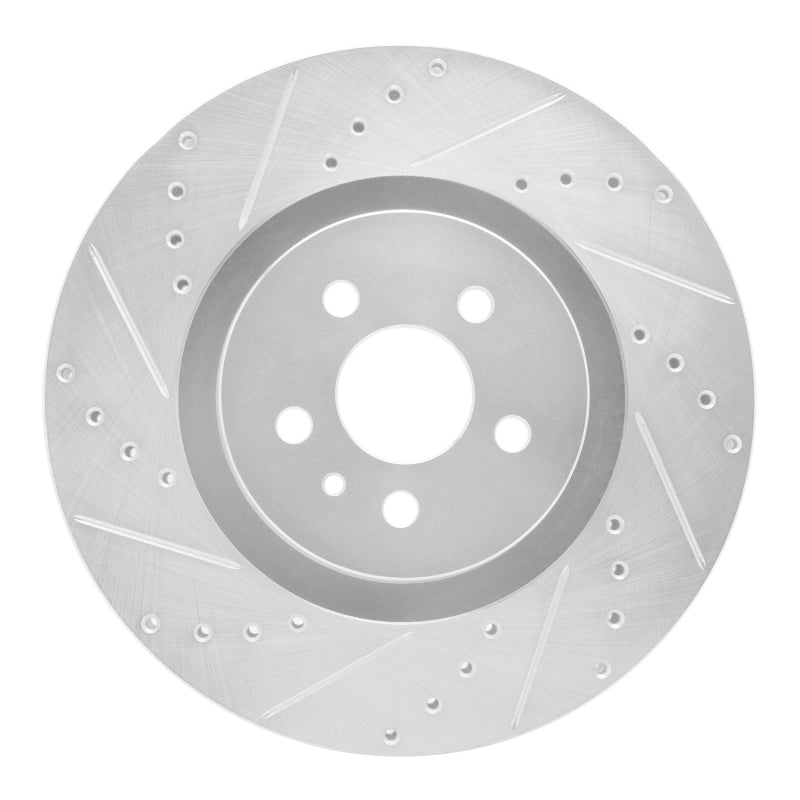 R1 Concepts R1 15-21 Ford Edge Front Left Drilled & Slotted Silver Brake Rotor