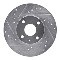 R1 Concepts R1 1990-2003 Ford Escort Front Left Drilled & Slotted Silver Brake Rotor