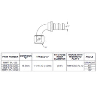 Mishimoto 45-Degree Push Lock Fitting -12AN