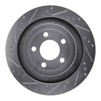 R1 Concepts R1 15-23 Ford Mustang Rear Left Drilled & Slotted Silver Brake Rotor