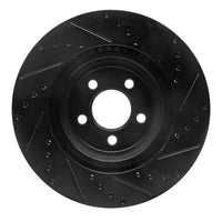 R1 Concepts R1 09-23 Dodge Challenger Front Left Drilled & Slotted Black Brake Rotor