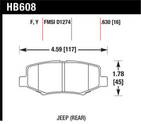Hawk Performance Hawk 2007-2011 Dodge Nitro R/T HPS 5.0 Rear Brake Pads